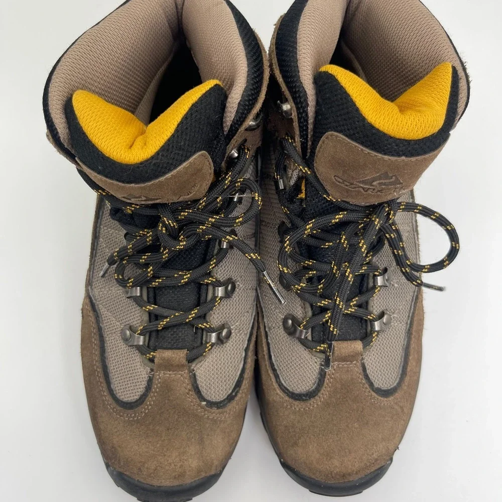 Ozark Trail Shoes Men's Size‎ US 9 Brown Black Gray Leather Lace-Up Hiking Boots